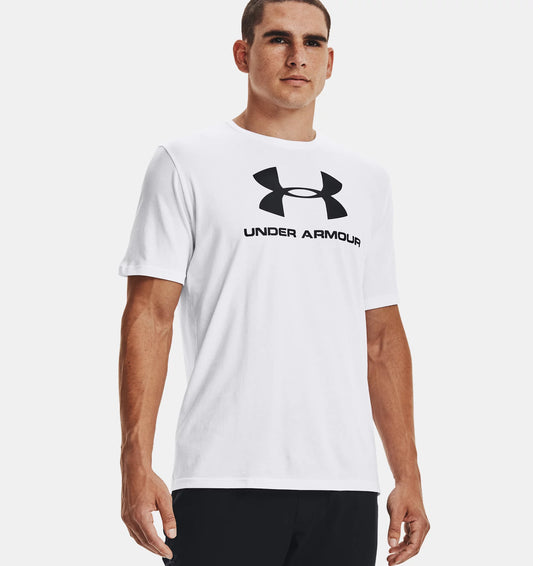 Men's | Under Armour | 1329590 | Sportstyle Logo Short Sleeve T-Shirt | White / Black