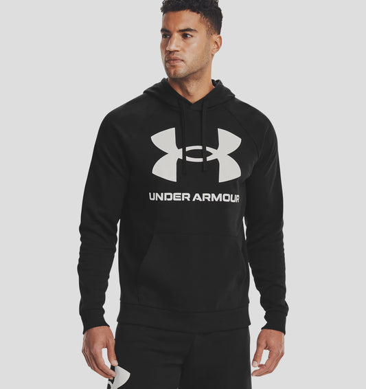 Men's | Under Armour | 1357093-001 | Rival Fleece Big Logo Hoodie | Black / Onyx White