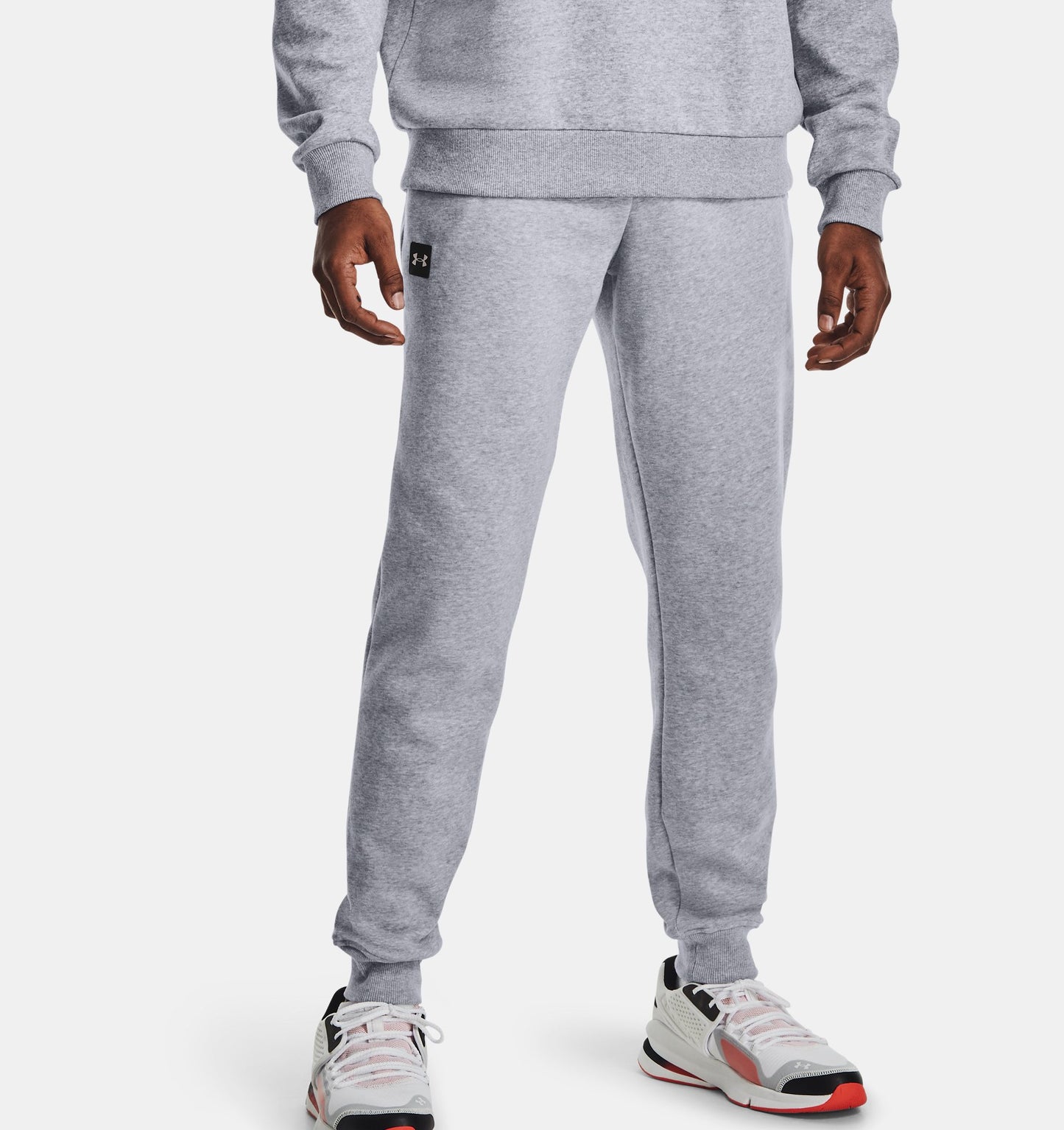 Men's | Under Armour |1357128 | UA Rival Fleece Joggers | Mod Gray Light Heather / Onyx White