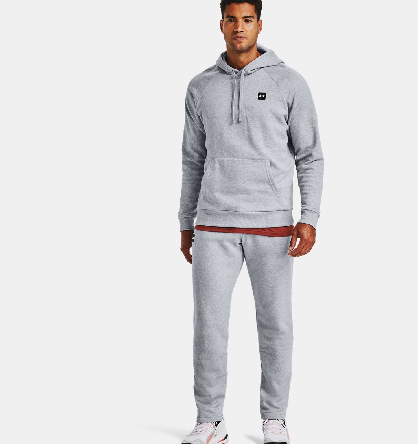 Men's | Under Armour | 1357129 | Rival Fleece Pant | Mod Gray Light Heather / Onyx White