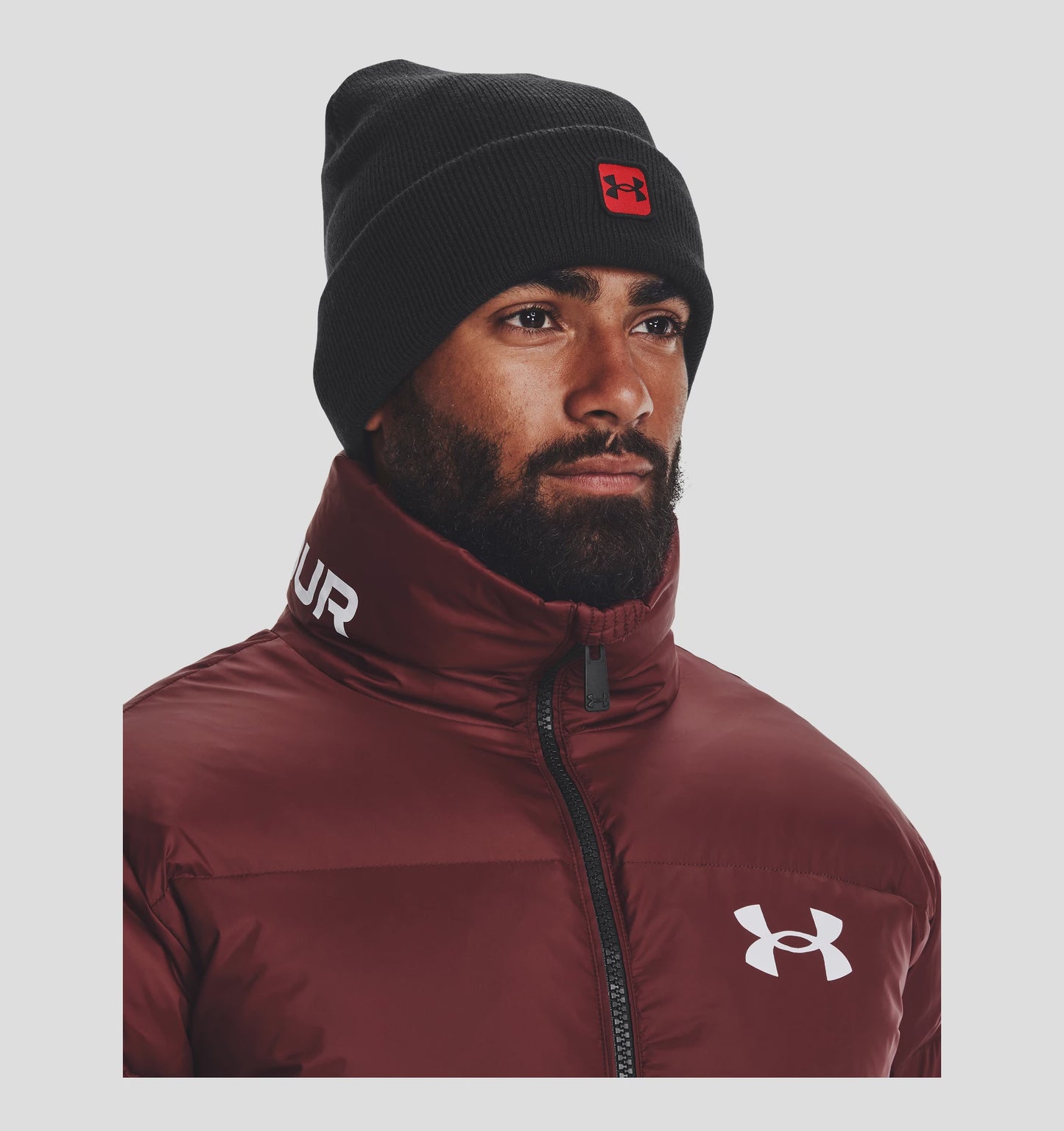 Men's | Under Armour | 1373155 | Halftime Cuff Beanie | Black / Bolt Red