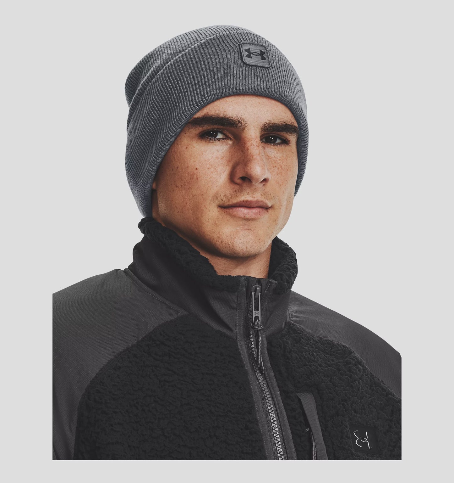 Men's | Under Armour | 1373155 | Halftime Cuff Beanie | Pitch Gray / Black