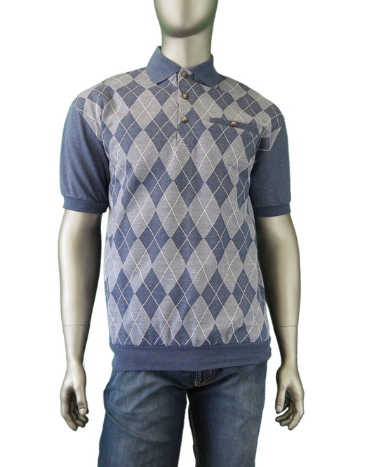 Men's | Cavori | 446520 | Dress Polo | Blue Heather