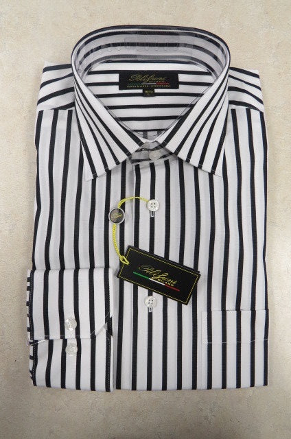 Men's | Polifroni | D-1239024 | Dress Shirt | Black Pinstripe